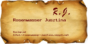 Rosenwasser Jusztina névjegykártya